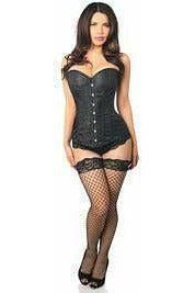 Lavish Black Brocade Corset