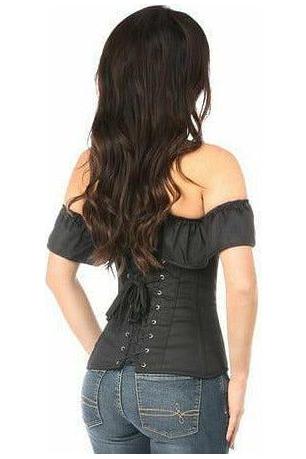 Lavish Black Cotton Off - The - Shoulder Corset - Daisy Corsets