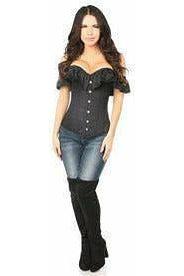 Lavish Black Cotton Off - The - Shoulder Corset - Daisy Corsets