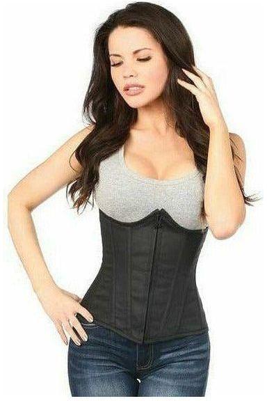 Lavish Black Cotton Underbust Corset - Daisy Corsets