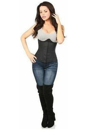 Lavish Black Cotton Underbust Corset - Daisy Corsets