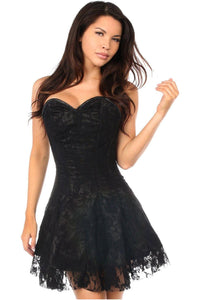 Lavish Black Lace Corset Dress - Daisy Corsets
