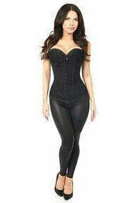Lavish Black Lace Front Zipper Corset - Daisy Corsets