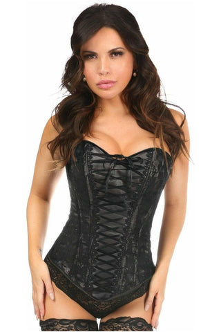 Lavish Black Lace - Up Overbust Corset w/Black Lace - Daisy Corsets