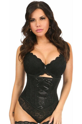 Lavish Black Lace - Up Underbust Corset w/Black Lace - Daisy Corsets