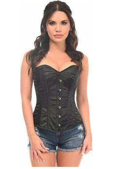Lavish Black Satin Full Back Sweetheart Corset - Daisy Corsets