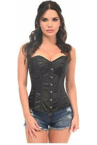 Lavish Black Satin Full Back Sweetheart Corset - Daisy Corsets