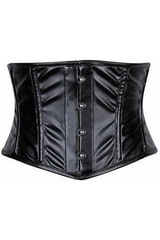 Lavish Black Wet Look Waist Cincher Corset - Daisy Corsets