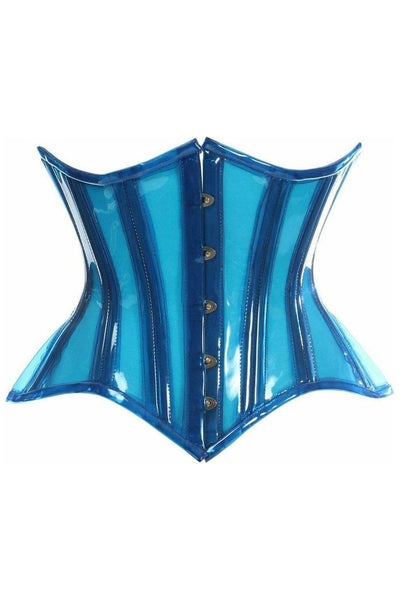 Lavish Blue Clear Curvy Underbust Waist Cincher Corset - Daisy Corsets