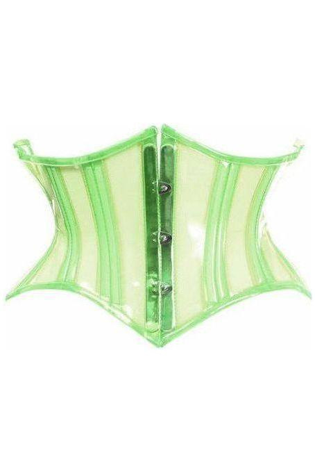 Lavish Clear Green Curvy Cut Mini Cincher Corset - Daisy Corsets