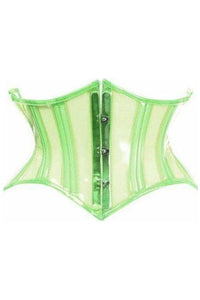 Lavish Clear Green Curvy Cut Mini Cincher Corset - Daisy Corsets