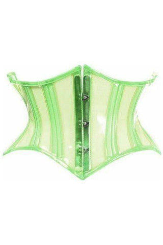 Lavish Clear Green Curvy Cut Mini Cincher Corset - Daisy Corsets