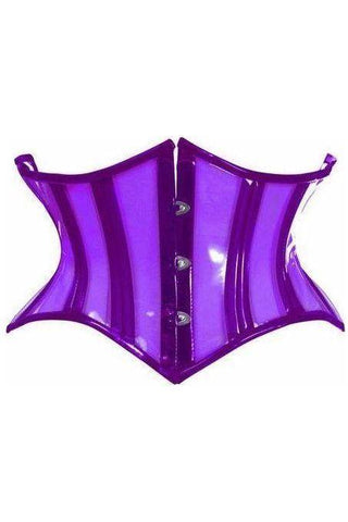 Lavish Clear Purple Curvy Cut Mini Cincher Corset - Daisy Corsets