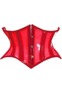 Lavish Clear Red Curvy Cut Mini Cincher Corset - Daisy Corsets