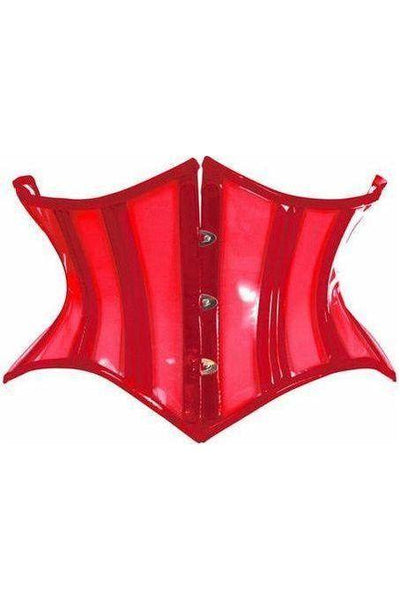 Lavish Clear Red Curvy Cut Mini Cincher Corset - Daisy Corsets
