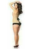 Lavish Dark Beige Lace Overbust Corset w/Zipper - Daisy Corsets