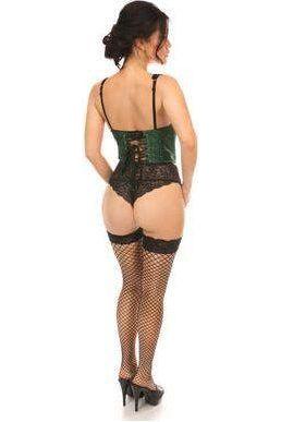 Lavish Dark Green Brocade Open Cup Waist Cincher - Daisy Corsets