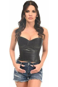 Lavish Faux Leather Underwire Bustier - Daisy Corsets