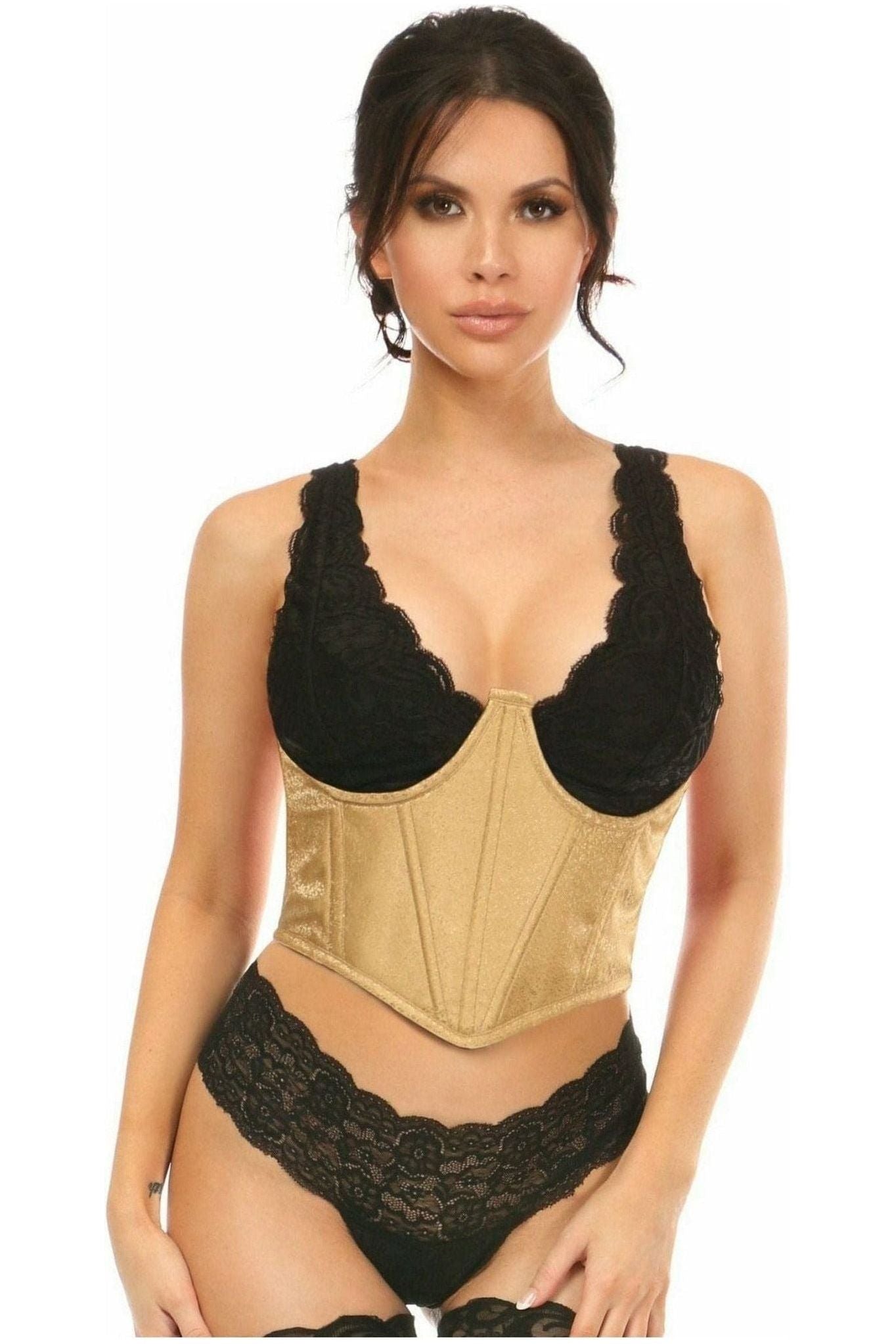 Lavish Gold Brocade Open Cup Waist Cincher - Daisy Corsets
