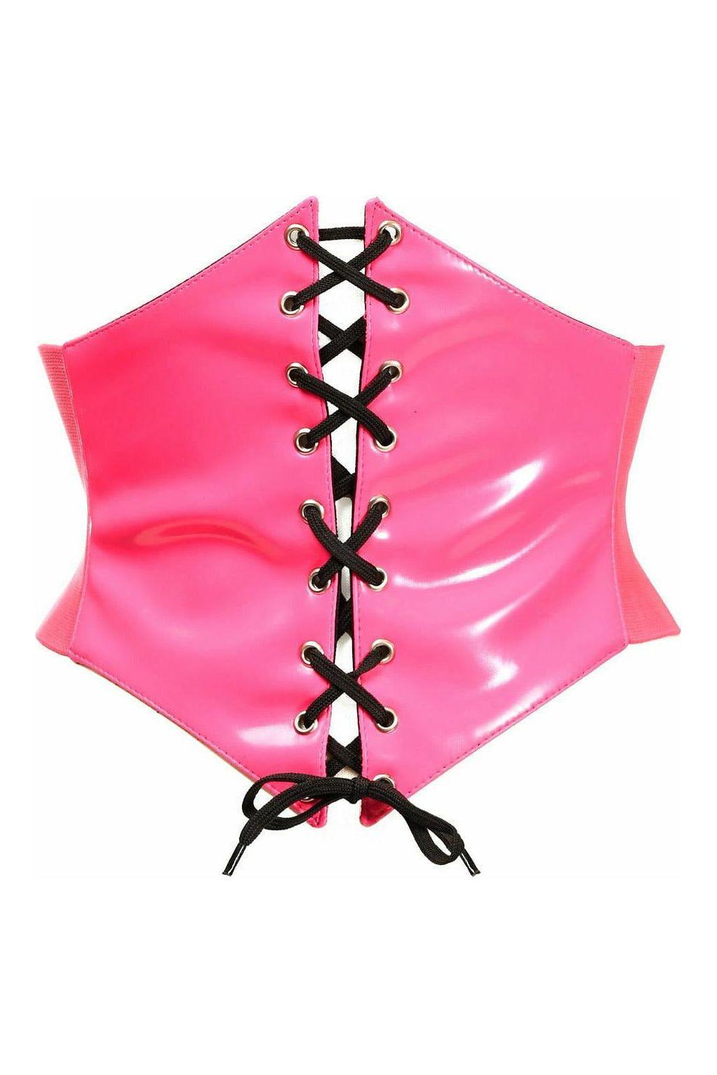 Lavish Hot Pink Patent Corset Belt Cincher - Daisy Corsets