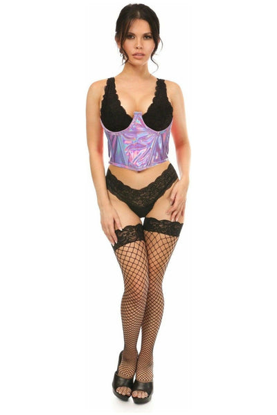 Lavish Lavender Holo Open Cup Underwire Waist Cincher - Daisy Corsets