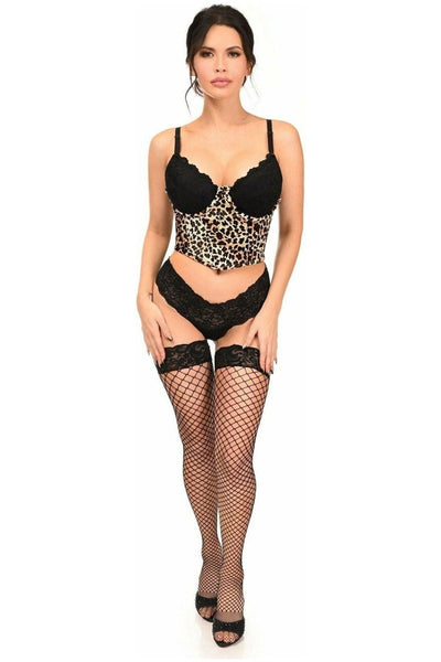 Lavish Leopard Velvet Underwire Open Cup Cincher Corset - Daisy Corsets