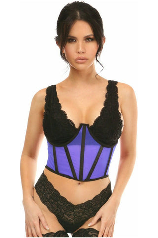 Lavish Neon Blue Mesh Open Cup Waist Cincher - Daisy Corsets