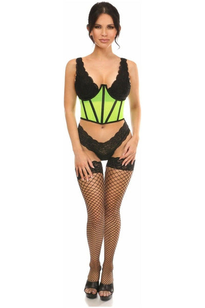 Lavish Neon Green Mesh Open Cup Waist Cincher - Daisy Corsets