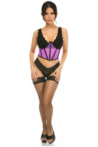 Lavish Neon Purple Mesh Open Cup Waist Cincher - Daisy Corsets