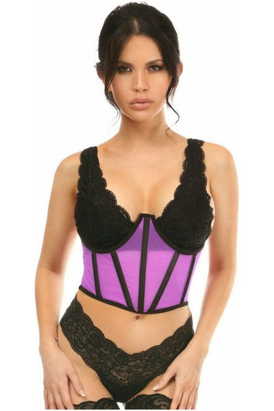 Lavish Neon Purple Mesh Open Cup Waist Cincher - Daisy Corsets