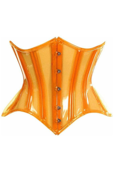 Lavish Orange Clear Curvy Underbust Waist Cincher Corset - Daisy Corsets