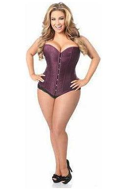 Lavish Plum Brocade Corset - Daisy Corsets