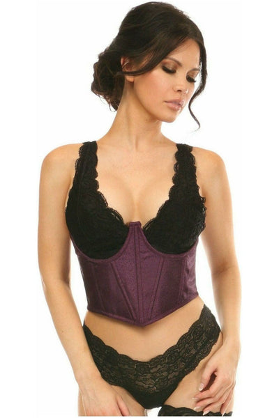 Lavish Plum Brocade Open Cup Waist Cincher - Daisy Corsets
