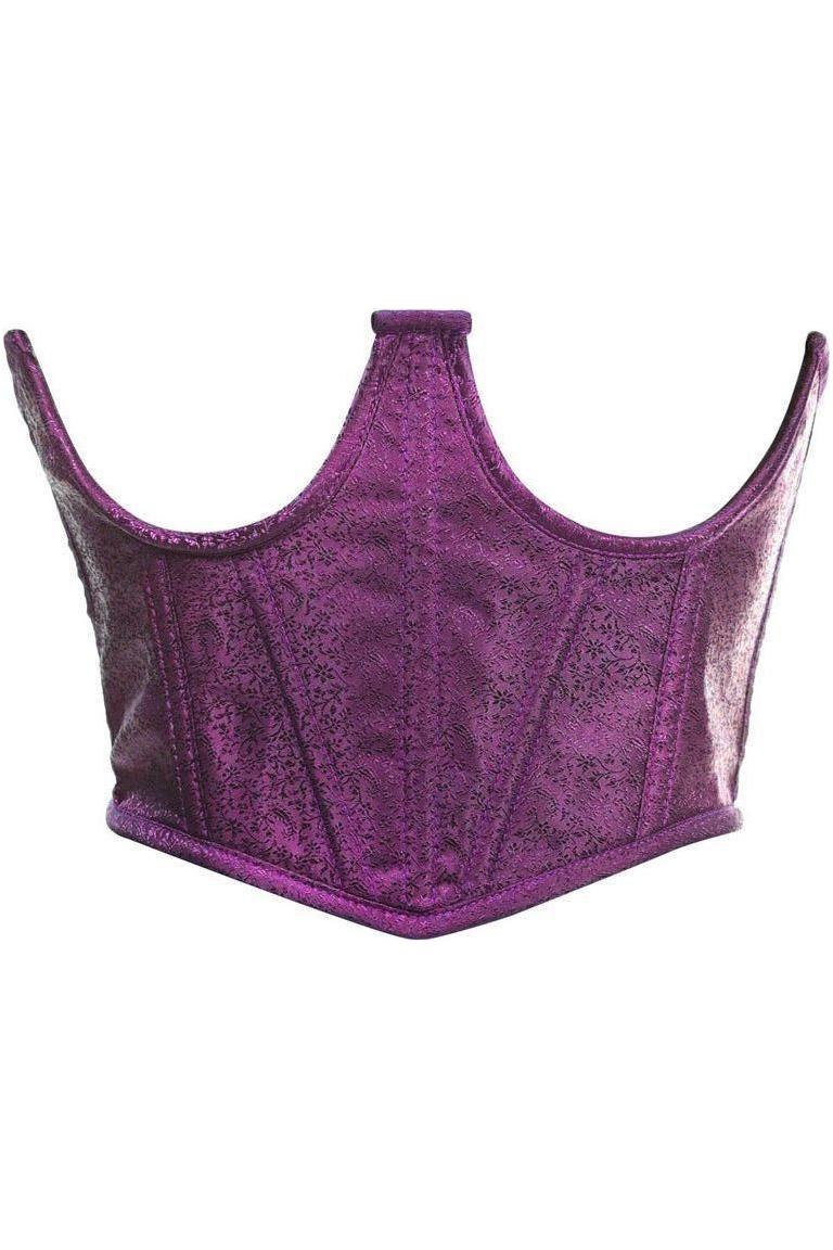 Lavish Plum Brocade Open Cup Waist Cincher - Daisy Corsets