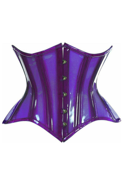 Lavish Purple Clear Curvy Underbust Waist Cincher Corset - Daisy Corsets