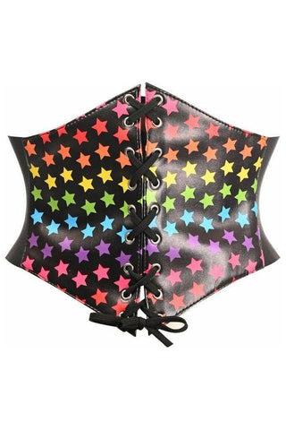 Lavish Rainbow Stars Lace - Up Corset Belt Cincher - Daisy Corsets