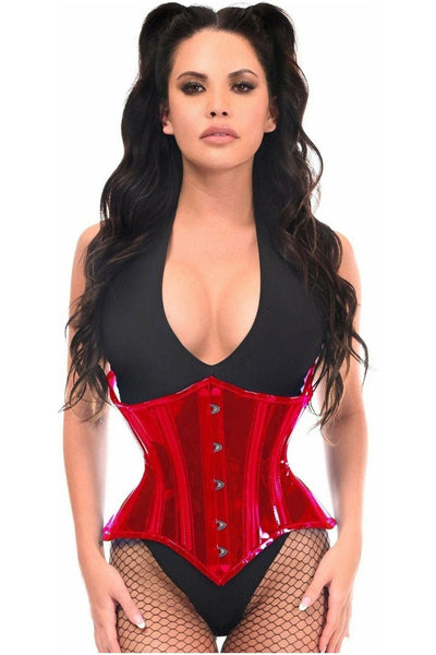 Lavish Red Clear Curvy Underbust Waist Cincher Corset - Daisy Corsets