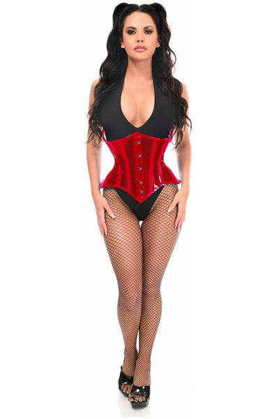 Lavish Red Clear Curvy Underbust Waist Cincher Corset - Daisy Corsets