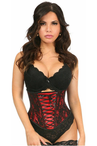 Lavish Red Lace - Up Under Bust Corset w/Black Lace - Daisy Corsets
