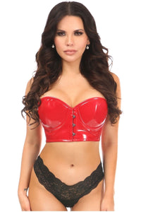 Lavish Red Patent PVC Underwire Short Bustier - Daisy Corsets