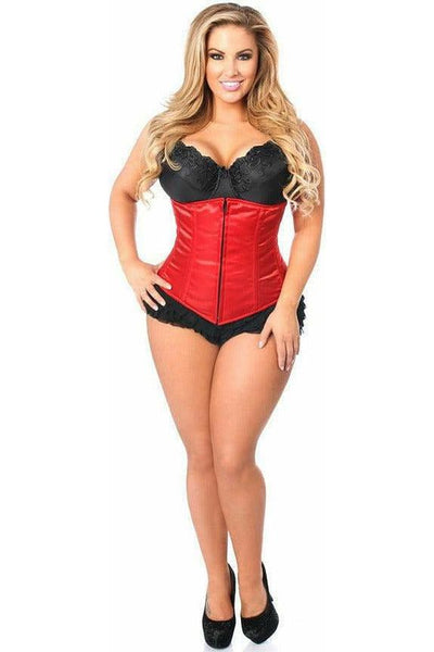 Lavish Red Underbust Zipper Corset - Daisy Corsets