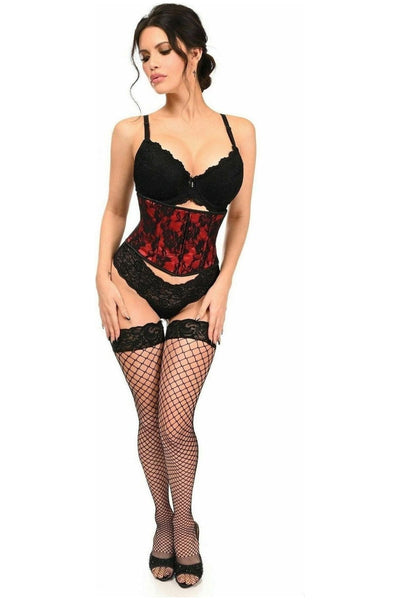 Lavish Red w/Black Lace Overlay Mini Cincher - Daisy Corsets
