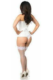 Lavish White Brocade Corset - Daisy Corsets