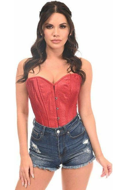 Lavish Wine Brocade Corset - Daisy Corsets