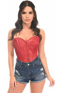 Lavish Wine Brocade Corset - Daisy Corsets