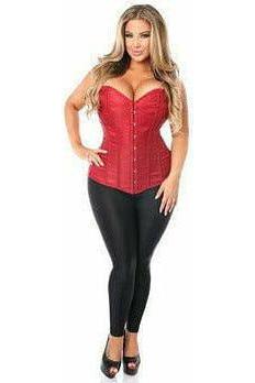 Lavish Wine Brocade Corset - Daisy Corsets