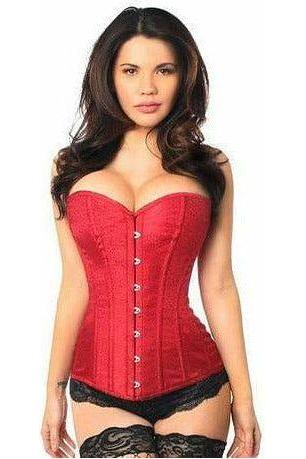 Lavish Wine Brocade Corset - Daisy Corsets