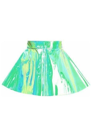 Mint Green Holo Skater Skirt - Daisy Corsets