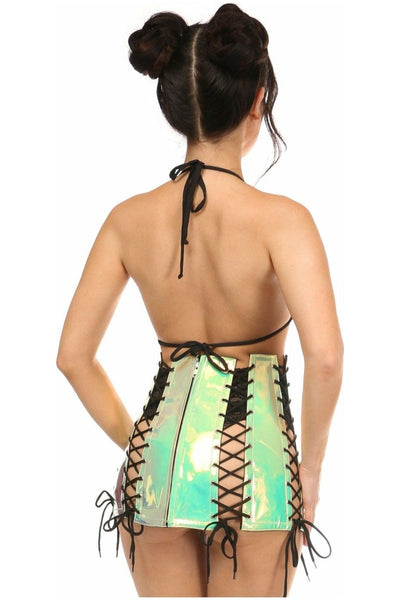 Mint Holo Lace - Up Skirt - Daisy Corsets