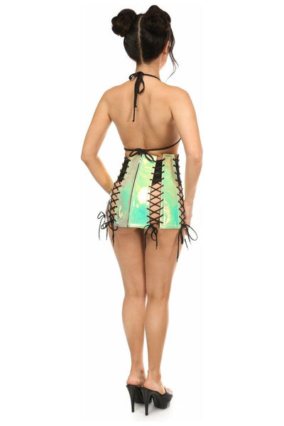 Mint Holo Lace - Up Skirt - Daisy Corsets